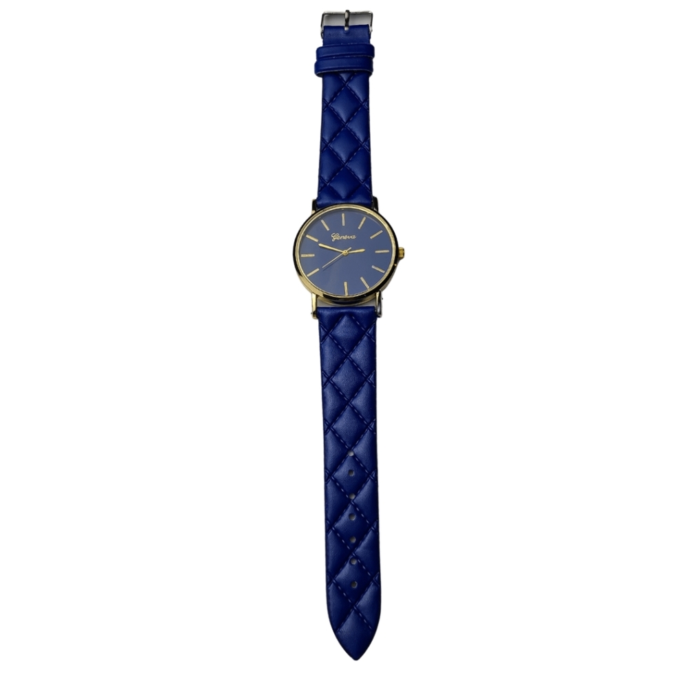 Blue Quilt Pattern Geneva Watch